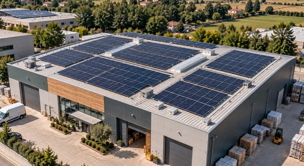 Impianto fotovoltaico da 197 kWp su capannone industriale realizzato da Green Terrae